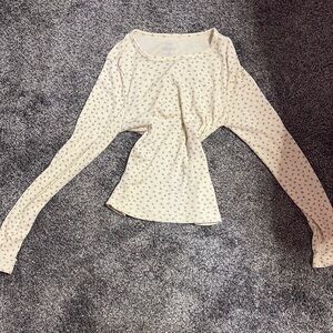 Cream Long Sleeve Women's Top